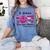 Preschool Teacher In October We Wear Pink Breast Cancer Women's Comfort Colors T-Shirt Blue Jean