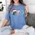 PTO Santa Hat Reindeer Parent Teacher Organization Christmas Women's Comfort Colors T-Shirt Blue Jean