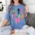 Lets Read Reading Teacher Back To School Literacy Pencil Bow Women's Comfort Colors T-Shirt Blue Jean