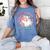 Retro Pink Christmas Santa's Favorite Art Teacher Artist Women's Comfort Colors T-Shirt Blue Jean