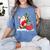 Santa Ugly Christmas Tree Lights Boston Terrier Dog Lover Women's Comfort Colors T-Shirt Blue Jean