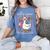 Silly Goose Teacher Club Animal Lover Groovy Teacher Women's Comfort Colors T-Shirt Blue Jean