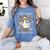 Silly Goose Teachers Club Cozy Fall Teacher Women's Comfort Colors T-Shirt Blue Jean