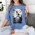 Spooky Halloween Moon Boston Terrier Boston Bull Bostie Women's Comfort Colors T-Shirt Blue Jean