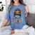 STEM Teacher Messy Bun Fall Vibes Autumn Thanksgiving Men Women Women's Comfort Colors T-Shirt Blue Jean