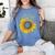 Sunflower Puzzle Pieces Autism Awareness For Mom Teacher For Women Women's Comfort Colors T-Shirt Blue Jean