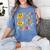 I Teach The Cutest Pumpkins Preschool Teacher Halloween Women's Comfort Colors T-Shirt Blue Jean