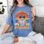 I Teach In My Pajamas Teacher Sunset Bear Retro Women's Comfort Colors T-Shirt Blue Jean