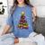 Teacher Crayon Christmas Tree Lights Student School Xmas Women's Comfort Colors T-Shirt Blue Jean