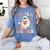 Teacher Halloween Trick Or Teach Floral Ghost Women's Comfort Colors T-Shirt Blue Jean