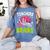 Teachers Love Brains Skeleton Halloween Teacher Funny Women's Comfort Colors T-Shirt Blue Jean