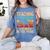 Teaching Is a Walk In Park Dinosaur Teacher Women's Comfort Colors T-Shirt Blue Jean