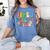 Tired Teachers Club Groovy Teachers Back To School Women's Comfort Colors T-Shirt Blue Jean