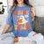 Trick Or Teach Halloween Shirt For Teacher Kids Floral Ghost Women's Comfort Colors T-Shirt Blue Jean