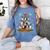 Ugly Sweater Christmas Tree Boston Terrier Dog Xmas Pajama Women's Comfort Colors T-Shirt Blue Jean