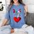 Valentine's Day Boston Terrier Dog Vector Women's Comfort Colors T-Shirt Blue Jean