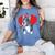 Valentine's Day Boston Terrier Heart Women's Comfort Colors T-Shirt Blue Jean