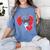 Valentine's Day Boston Terrier Women's Comfort Colors T-Shirt Blue Jean