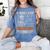 I Won't Stop Haunting Me Skeleton 6 7 Meme Teachers Women's Comfort Colors T-Shirt Blue Jean