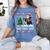 Xmas Tree Lighting Santa Riding Boston Terrier Christmas Women's Comfort Colors T-Shirt Blue Jean