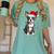 Boston Terrier Christmas Santa Hat Tree Lights Pajama Women's Comfort Colors T-Shirt Chalky Mint