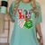 Boston Terrier Christmas Tree Lights Santa Dog Xmas For Men Women Kids Women's Comfort Colors T-Shirt Chalky Mint