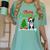 Boston Terrier Christmas Tree Lights Xmas Dog Lover Women's Comfort Colors T-Shirt Chalky Mint