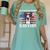 Boston Terrier Dad American Flag 4th Of July Dog Fathers Day Women's Comfort Colors T-Shirt Chalky Mint
