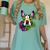 Boston Terrier In Day Of The Dead Sugar Skull Dog Women's Comfort Colors T-Shirt Chalky Mint