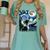 Boston Terrier Dog Art Van Gogh Starry Night Boston Terrier Women's Comfort Colors T-Shirt Chalky Mint