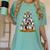 Boston Terrier Dog Christmas Tree Santa Hat Xmas Pajama Men Women Kids Women's Comfort Colors T-Shirt Chalky Mint