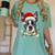 Boston Terrier Dog Santa Christmas Tree Lights Xmas Women's Comfort Colors T-Shirt Chalky Mint