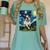 Boston Terrier Dog Starry Night Painting Women's Comfort Colors T-Shirt Chalky Mint