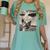 Boston Terrier Dog UFO Alien Extraterrestrial Selfie Women's Comfort Colors T-Shirt Chalky Mint