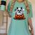 Boston Terrier Ghost Boo Halloween Kids Women's Comfort Colors T-Shirt Chalky Mint