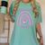 Boston Terrier Mama Cute Rainbow Paw Heart Shape Women's Comfort Colors T-Shirt Chalky Mint