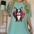 Boston Terrier Mom Dad Bostie Dog Lover Valentines Day Women's Comfort Colors T-Shirt Chalky Mint