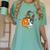 Boston Terrier Pumpkin Jack O Lantern Halloween Women's Comfort Colors T-Shirt Chalky Mint