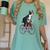 Boston Terrier Riding Bicycle Cute Bostie Biker Raglan Baseball Tee Women's Comfort Colors T-Shirt Chalky Mint