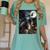 Boston Terrier Selfie Full Moon Flying Witch Halloween Dog Women's Comfort Colors T-Shirt Chalky Mint