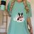 Boston Terrier In The Snow Merry Christmas Winter Women's Comfort Colors T-Shirt Chalky Mint