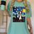 Boston Terrier Starry Night Van Gogh Art Women's Comfort Colors T-Shirt Chalky Mint