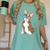 Brindle Boston Terrier Dog Patriotic Shirt USA Flag Women's Comfort Colors T-Shirt Chalky Mint