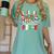 All Is Calm Just Kidding This Is Pre-K Christmas Teacher Women's Comfort Colors T-Shirt Chalky Mint