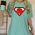Cute Distressed Super Teacher Superhero Apple Shirt Women's Comfort Colors T-Shirt Chalky Mint