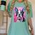 Dog Pink Boston Terrier Women's Comfort Colors T-Shirt Chalky Mint