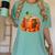 Fall Book Autumn Reading Teacher Halloween Pumpkin Season Women's Comfort Colors T-Shirt Chalky Mint