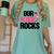 Our Flock Rocks Flamingo Mother's Day Teacher Women's Comfort Colors T-Shirt Chalky Mint Our Flock Rocks Flamingo Mother's Day Teacher Women's Comfort Colors T-Shirt Chalky Mint