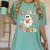 Groovy Halloween Trick Or Teach Retro Floral Ghost Teacher Women's Comfort Colors T-Shirt Chalky Mint