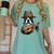 Guitar Shirt Boston Terrier Dog Playing Acoustic Guitar Women's Comfort Colors T-Shirt Chalky Mint